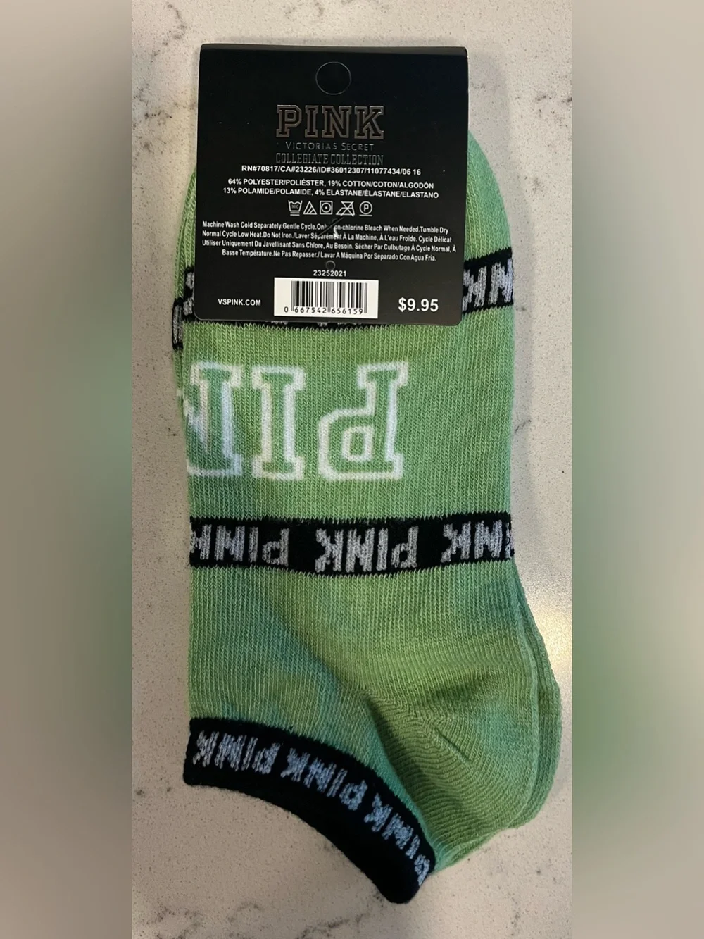 🌻 PINK Victoria's Secret Light Green Socks NEW